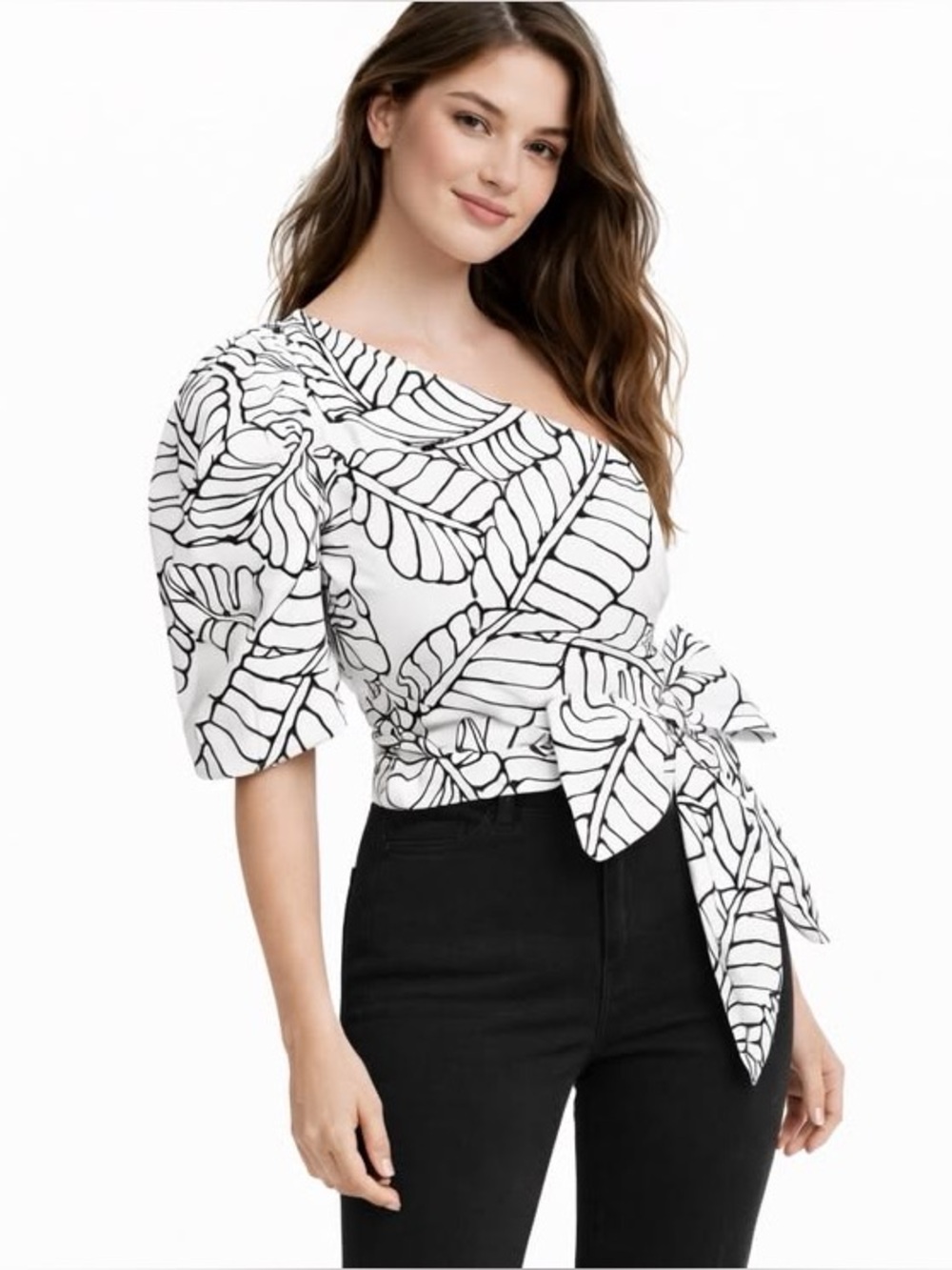 Fe Noel x Target One Shoulder Puff Sleeve Wrap Top Size 10 NWT